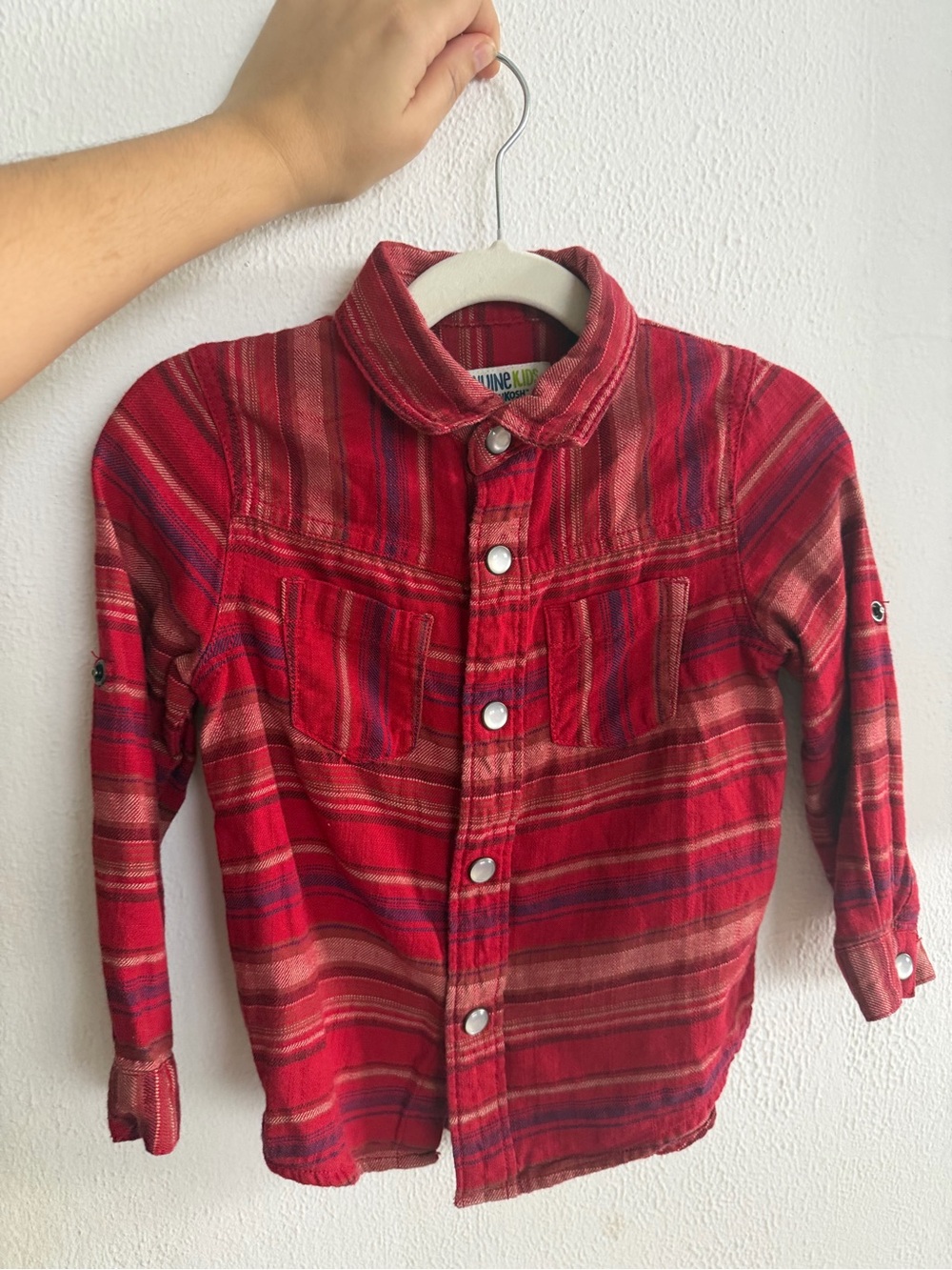 Kids Red Plaid Button-Down Shirt - Classic Style